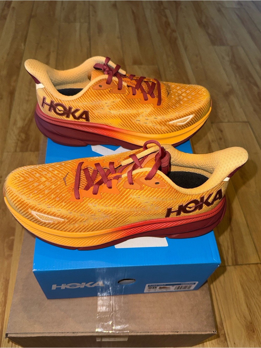 Hoka Orange Maroon Running Shoes - Picture 11 of 15